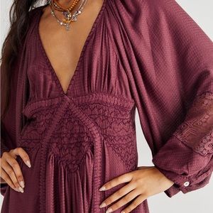 free people Southwest Dress in Burgundy (“Ivory Plum”)
